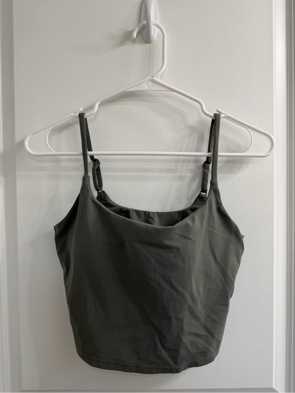 CRZ Yoga Adjustable Strap Crop Tank Top - Dusty Olive Green